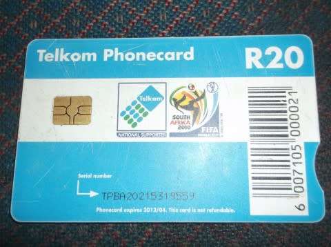 FIFA 2010 SOCCER WORLD CUP SOUTH AFRICA TELKOM PRE-PAID PHONE CARD ( COLLECTORS ITEM )